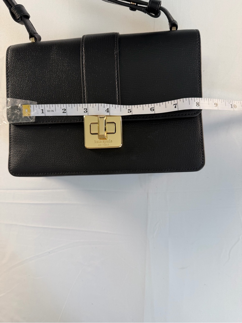 Kate Spade Phoebe turn lock Black Leather Shoulder Bag with Gold Hardware - Picture 12 of 16
